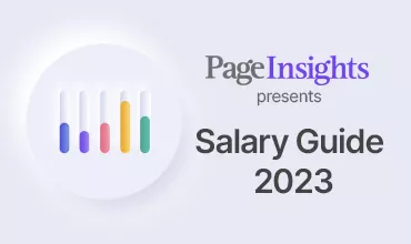 Graph and text reading 'PageInsights presents Salary Guide 2023'