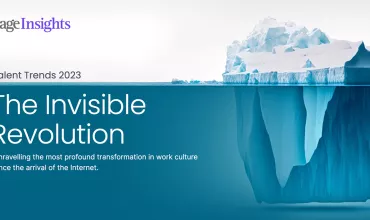 PageInsights: The Invisible Revolution, Talent Trends 2023 with iceberg image.